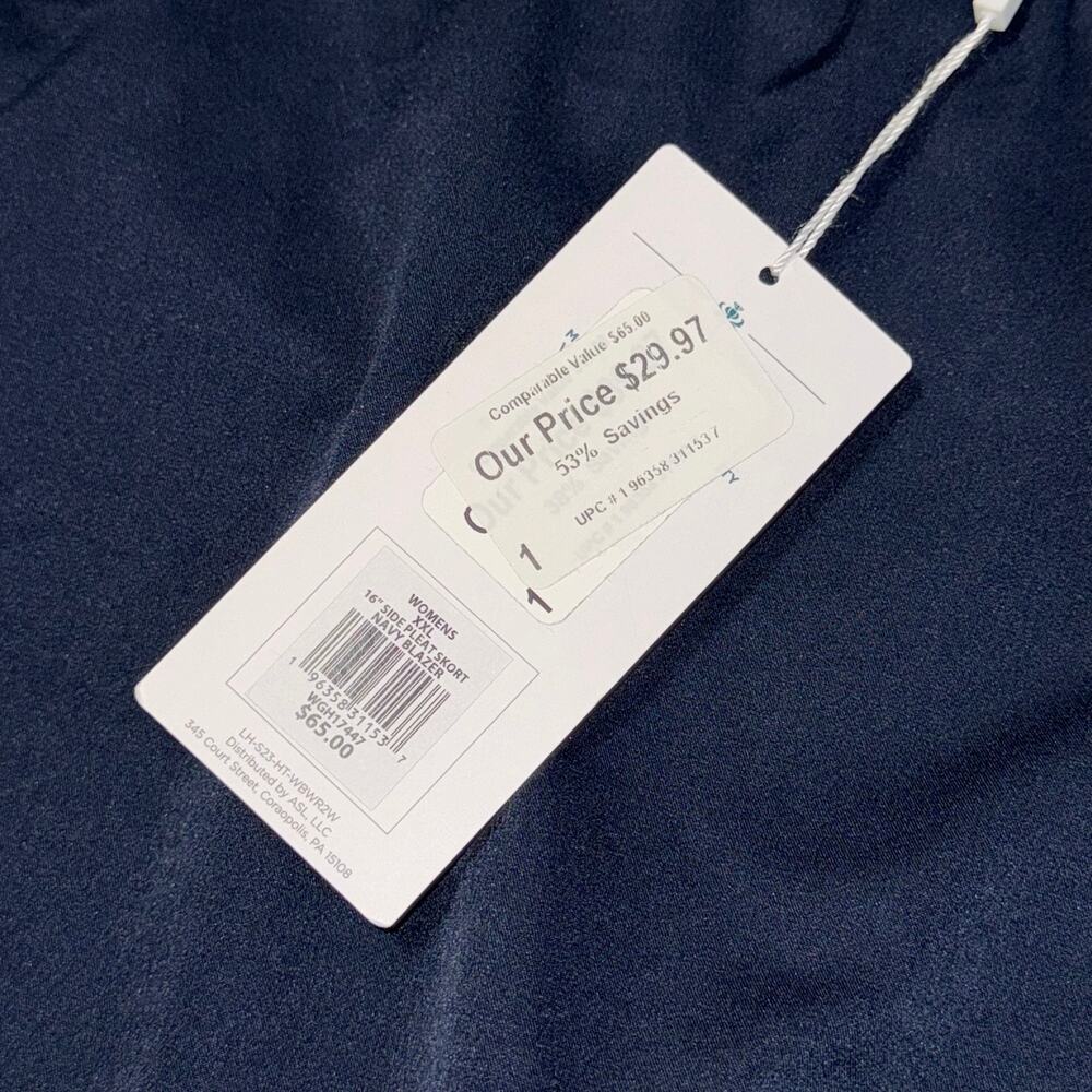 NWT Lady Hagen Side Pleat 16" Skort Navy Blue Womens Size XXL Golf Active Tennis - Picture 4 of 8